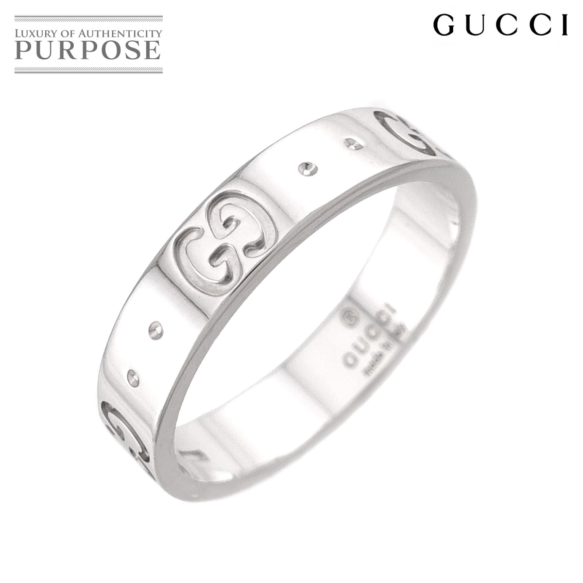 GUCCI アイコン #10 リング K18 WG ホワイトゴールド 750 指輪 Icon Ring グッチ 90326414