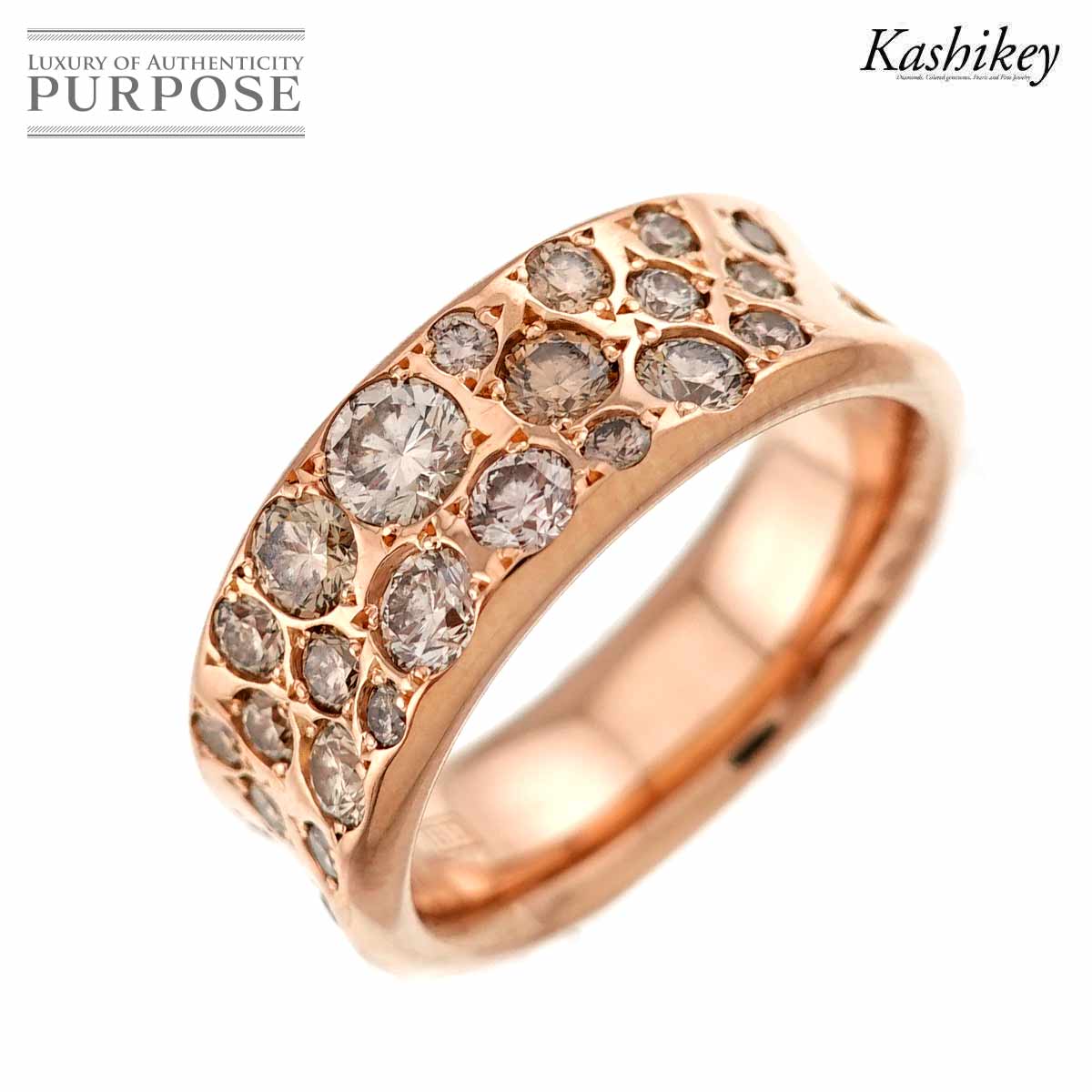 KASHIKEY メランジェ 9号 リング ブラウン ダイヤ 1.00ct K18 PG ピンクゴールド 750 Diamond Ring カシケイ 柏圭 90327451