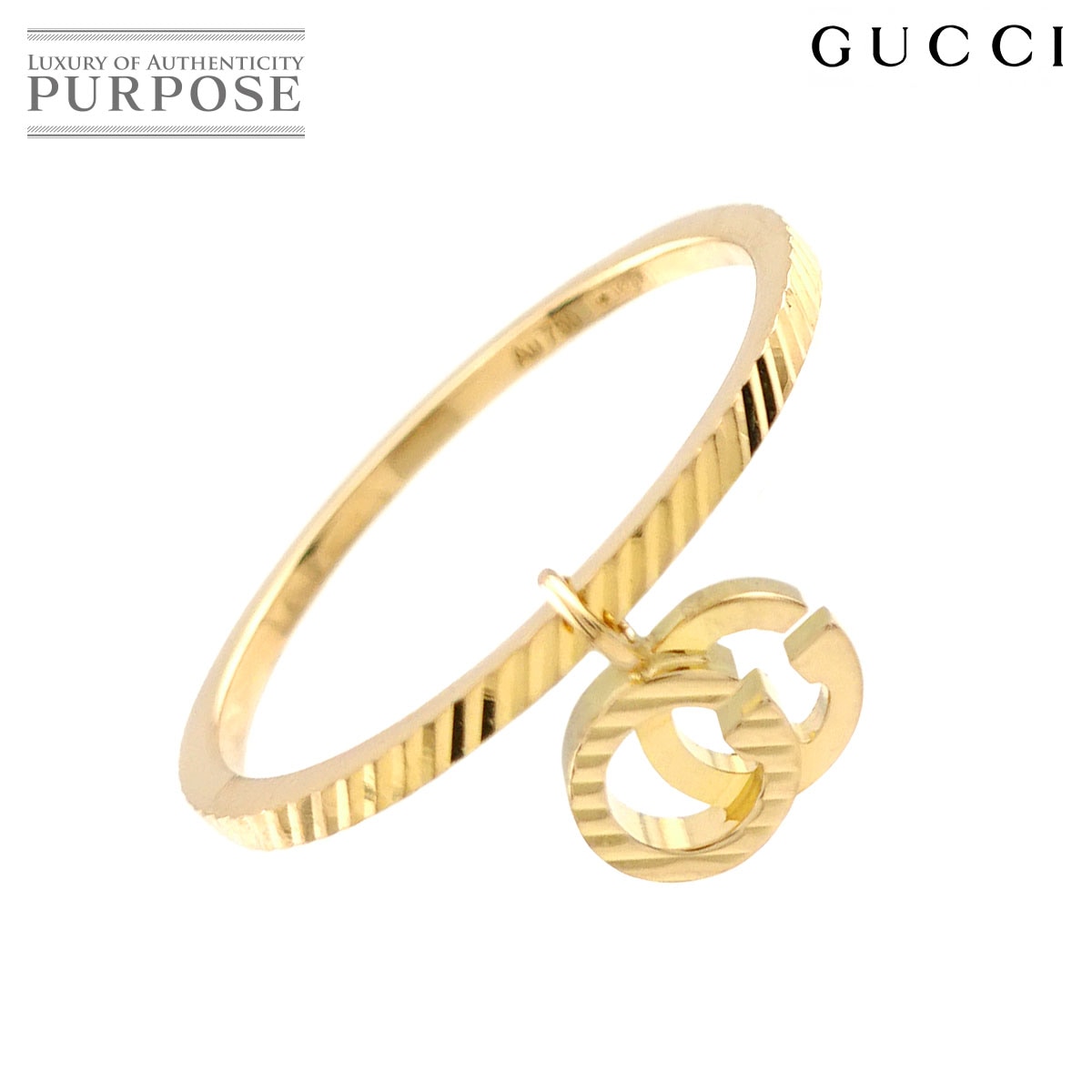GUCCI GGランニング #12 リング K18 YG イエローゴールド 750 指輪 Ring グッチ 90327461