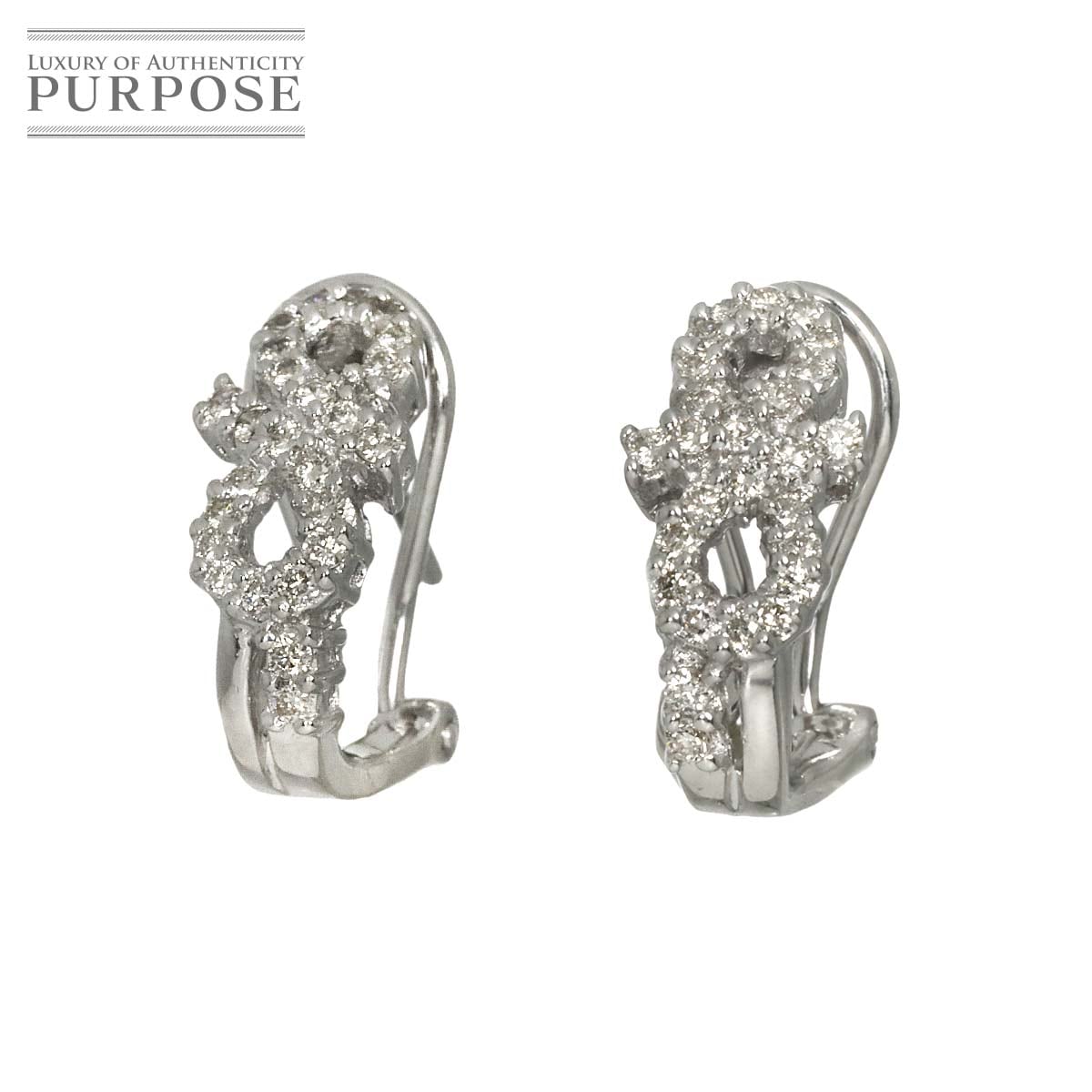 ダイヤ K14 WG ピアス ホワイトゴールド 585 Diamond Earrings Pierced 90317446