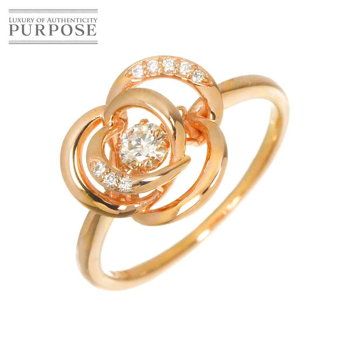 リング 10号 ダイヤ 0.16ct K18 PG ピンクゴールド 750 指輪 Diamond Ring 90329623