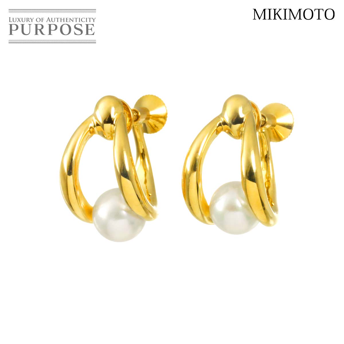 ミキモト ピクウェ シェル イヤリング ブランドオフ MIKIMOTO K18