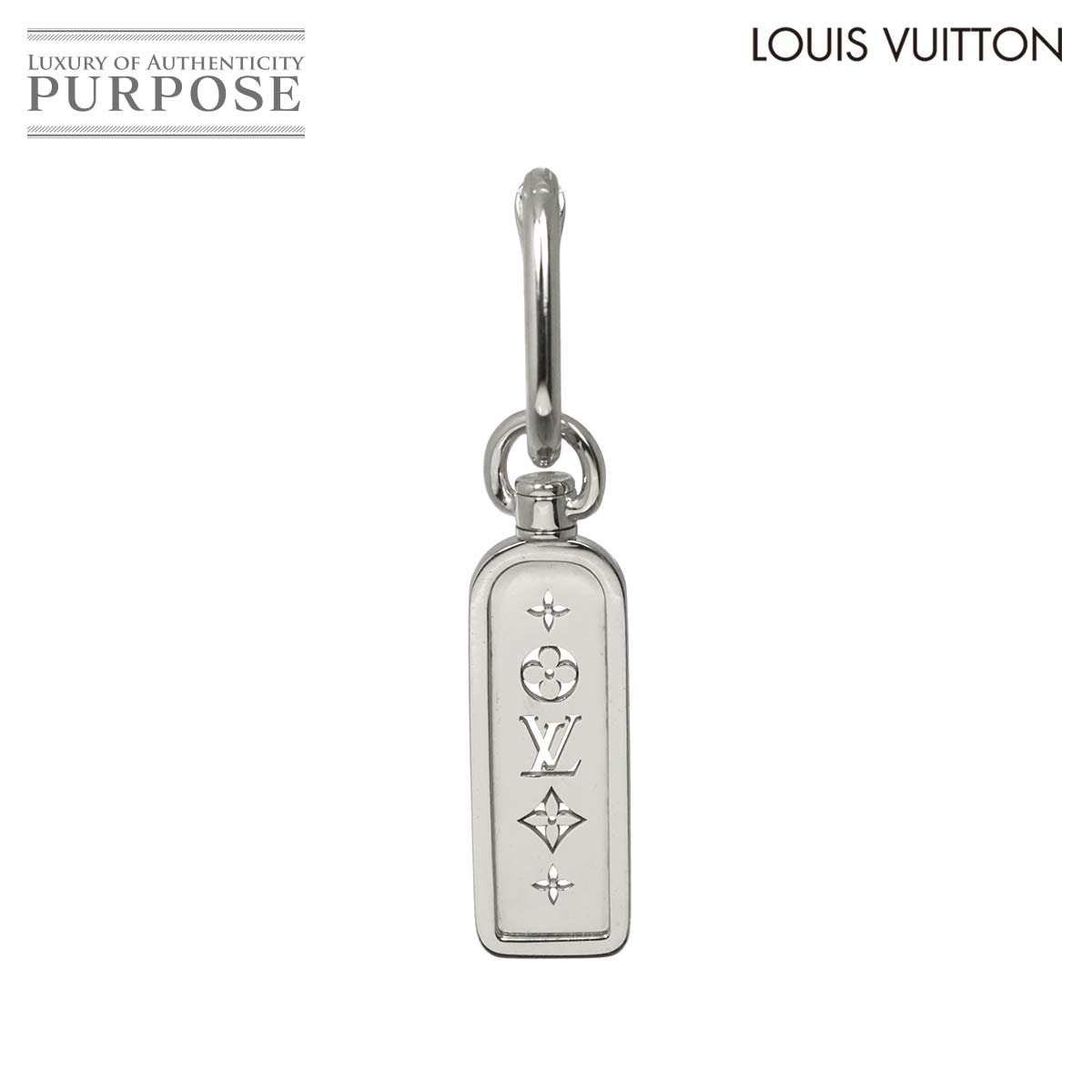 LOUIS VUITTON タグ フープ ピアス K18 WG ホワイトゴールド 750 片耳 片方のみ Earrings Pierced ルイ ヴィトン 90325713