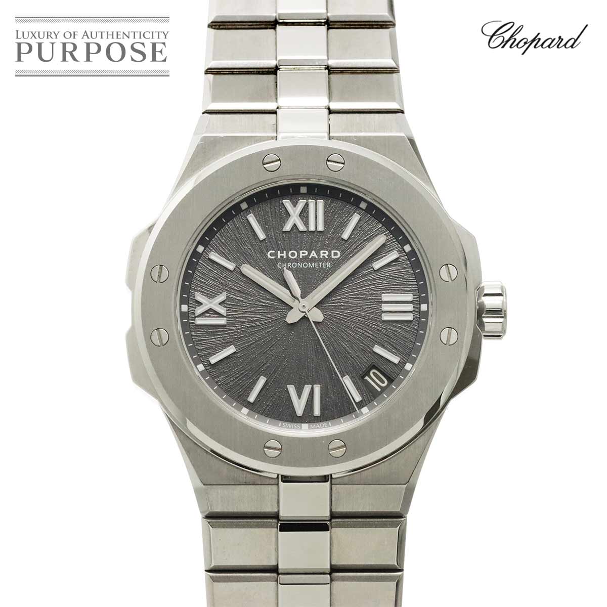 Chopard アルパイン イーグル ラージ 298600-3002 メンズ 腕時計 グレー デイト 自動巻き ウォッチ Alpine ショパール 90315131