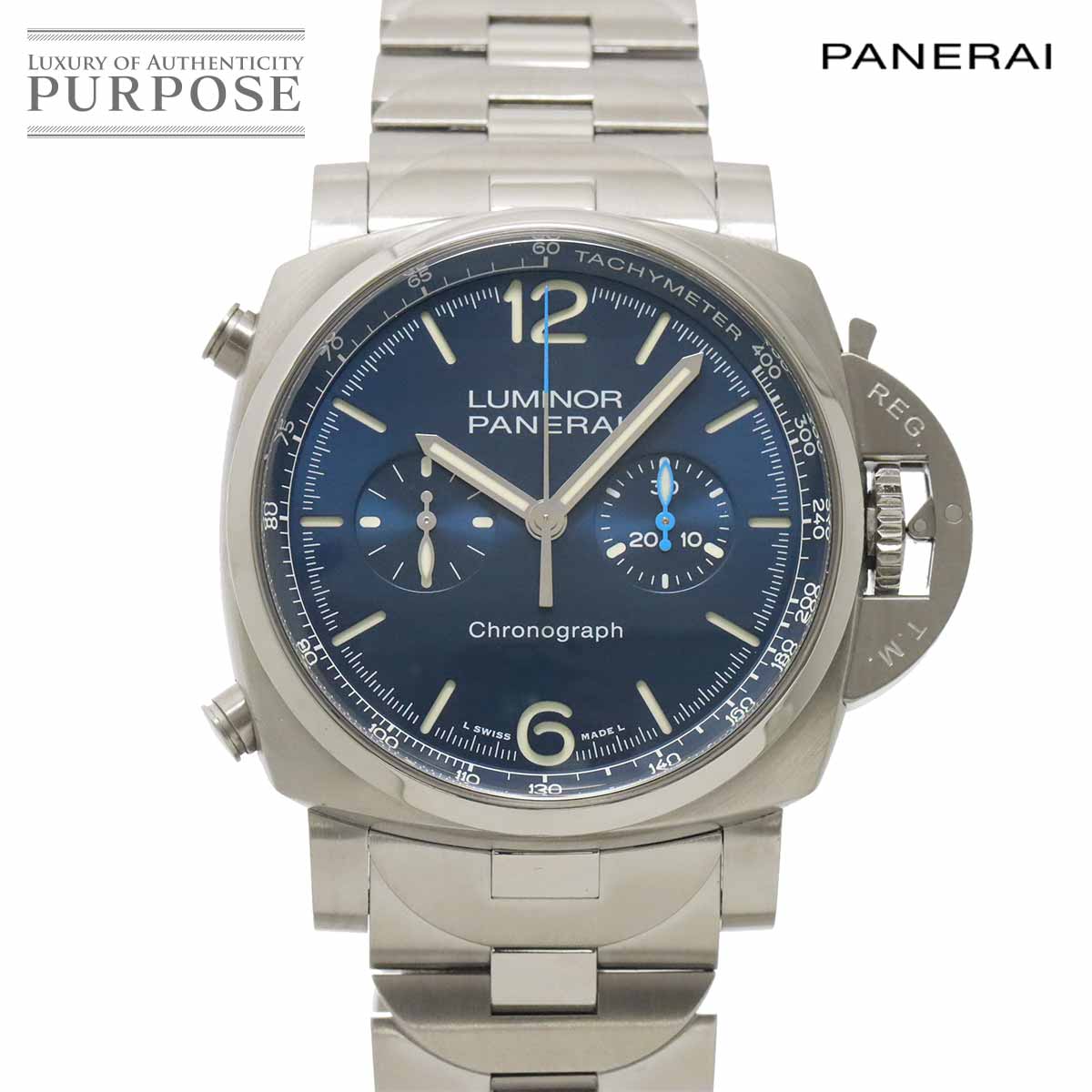 PANERAI ルミノール クロノ PAM01110 メンズ 腕時計 ブルー オートマ 自動巻き ウォッチ Luminor パネライ 90323331
