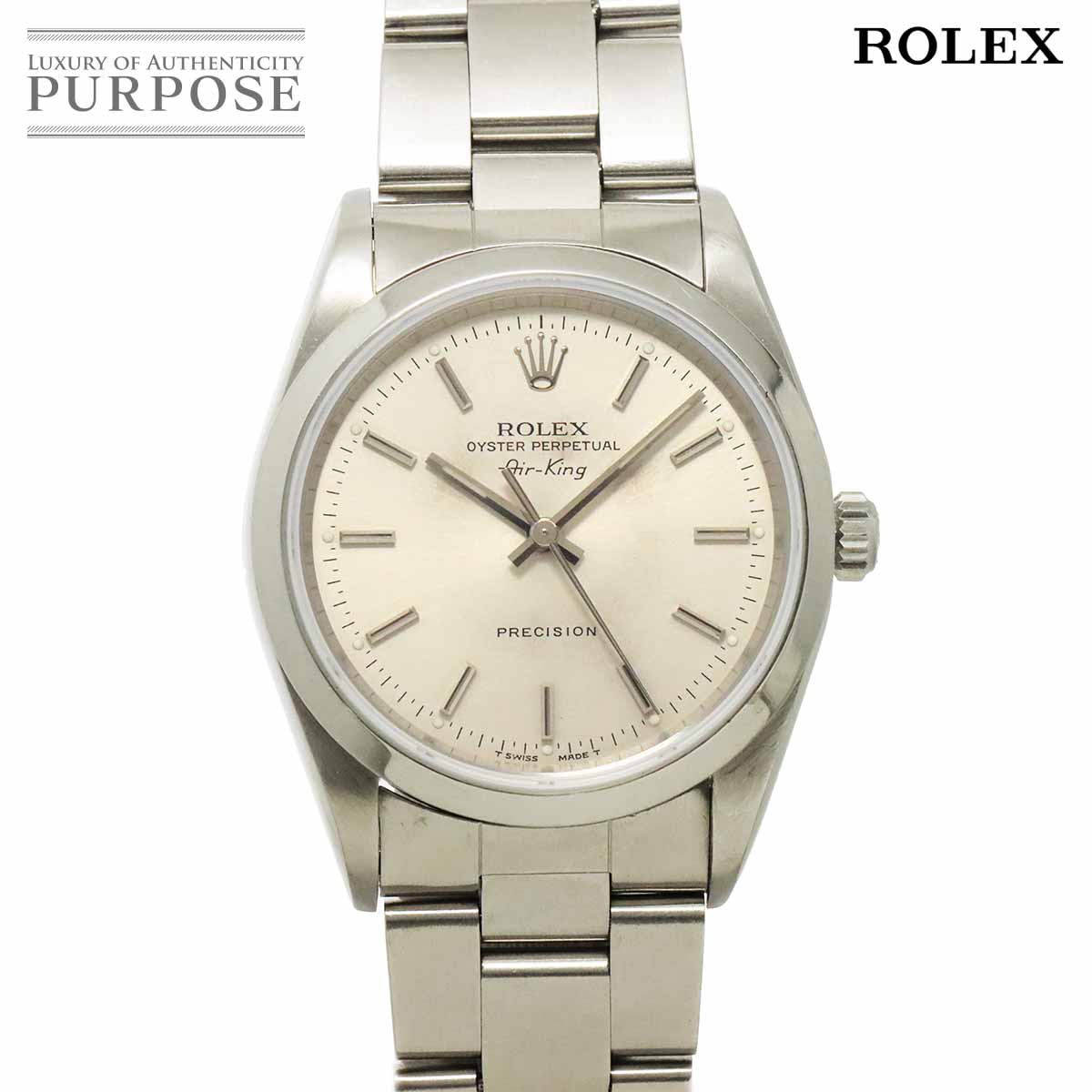 ROLEX エアキング 14000 U番 メンズ 腕時計 シルバー オートマ 自動巻き ウォッチ AirKing ロレックス 90330496