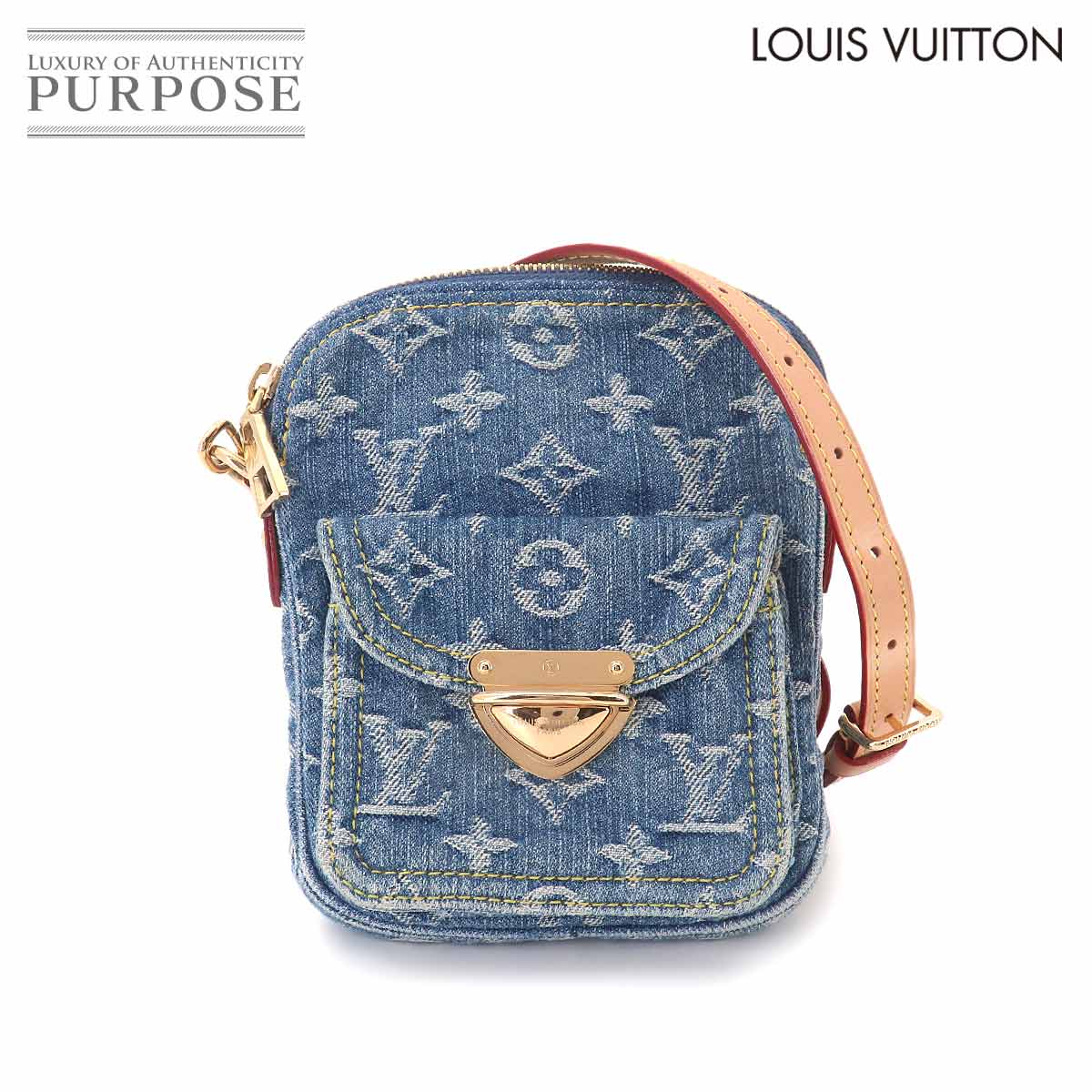 LOUIS VUITTON LVリミックス ポシェット フェアファックス ショルダー バッグ モノグラム デニム ブルー M82948 RFID Fairfax Pochette ルイ ヴィトン 90327371