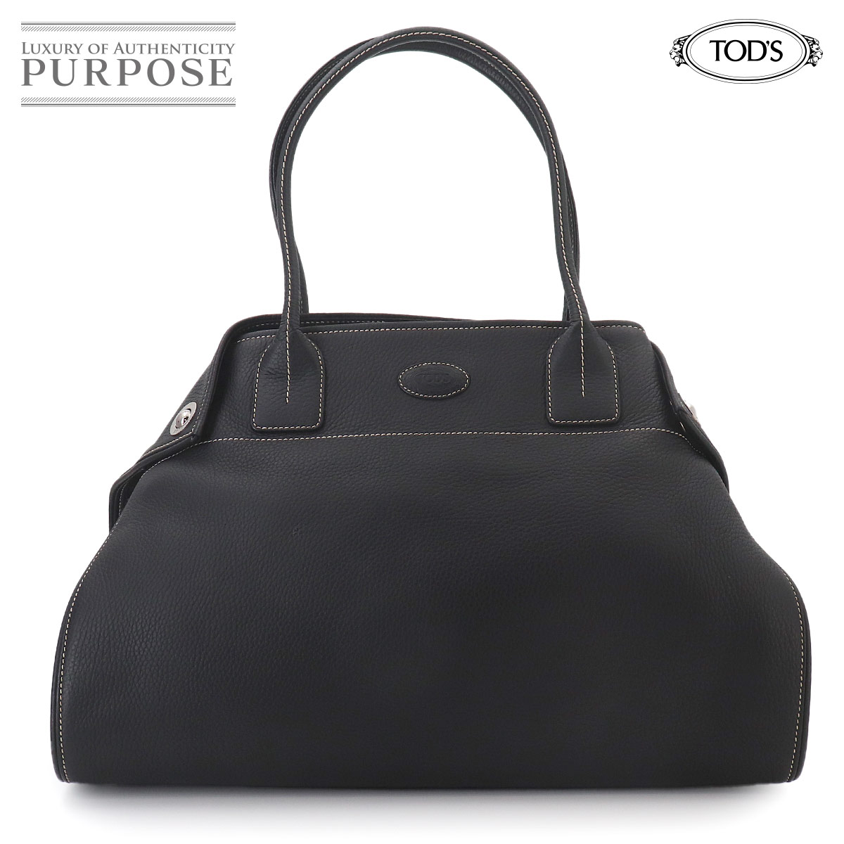 TOD'S ジレッリ トート バッグ レザー ブラック シルバー 金具 Girelli Bag トッズ 90329041