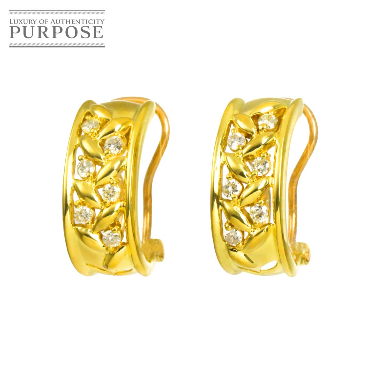 ダイヤ K14 WG ピアス ホワイトゴールド 585 Diamond Earrings Pierced