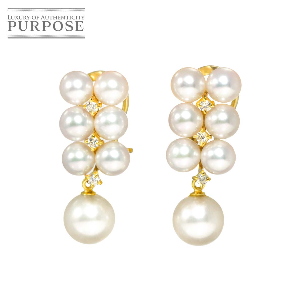 ダイヤ K14 WG ピアス ホワイトゴールド 585 Diamond Earrings Pierced