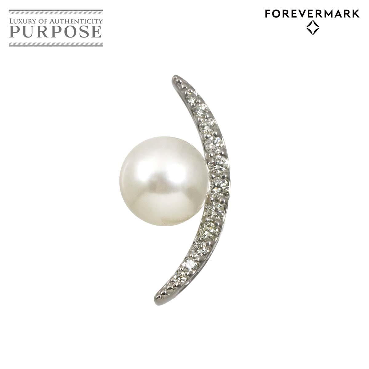 FOREVERMARK アコヤ真珠 7.7mm ダイヤ 0.15ct ペンダント トップ Pt プラチナ Pearl Pendant Top フォーエバーマーク 90321974