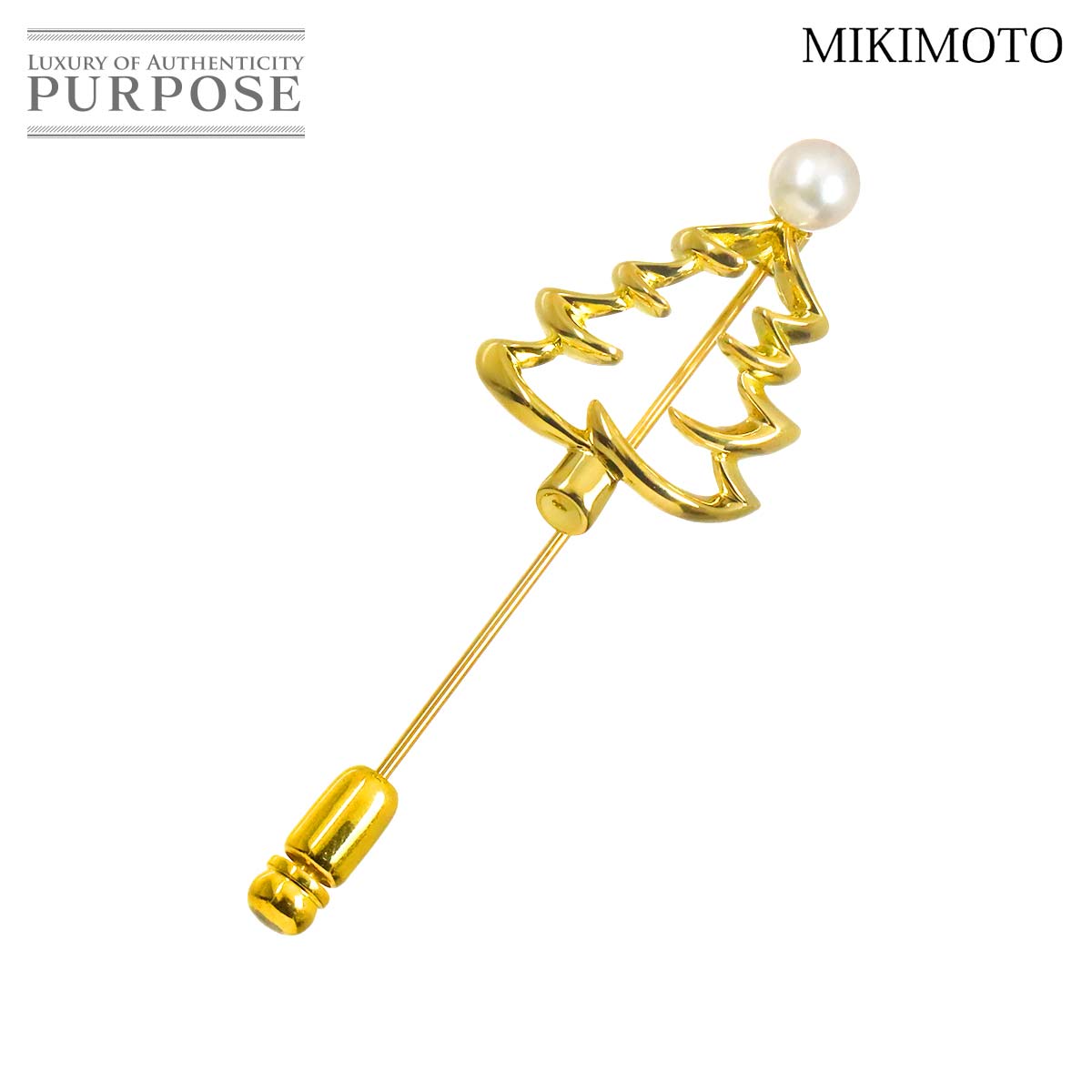 MIKIMOTO アコヤ真珠 5.6mm ブローチ K18 YG イエローゴールド 750 パール Brooch ミキモト 90324352