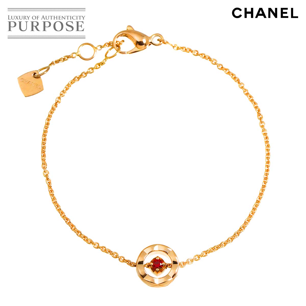 CHANEL ココクラッシュ ルビー ブレスレット 14.5cm K18 PG ピンクゴールド 750 Coco Crush Bracelet【証明書付き】シャネル 90326530