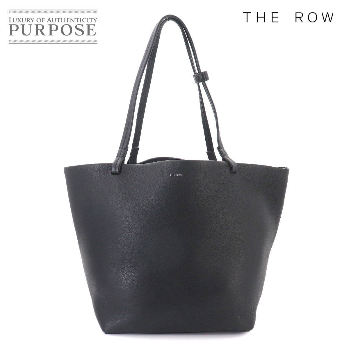 THE ROW パーク トート スリー トート バッグ レザー ブラック シルバー 金具 W1272L129 Park Tote Three ザ ロウ 90327249