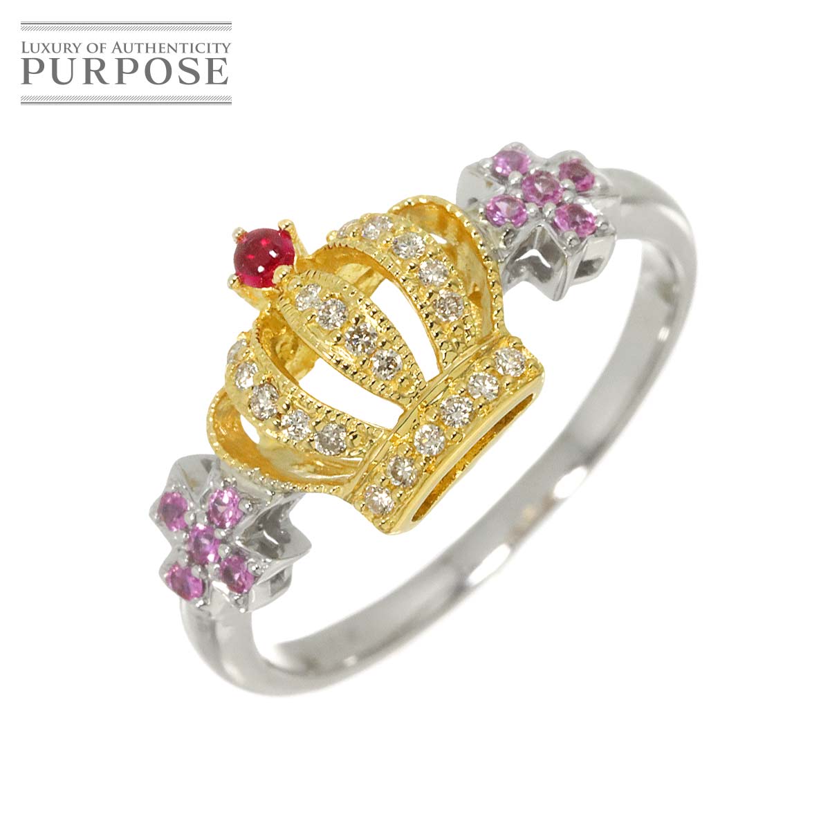 リング 10号 ダイヤ 1.77ct ブラックダイヤ 1.08ct K18 WG ホワイト