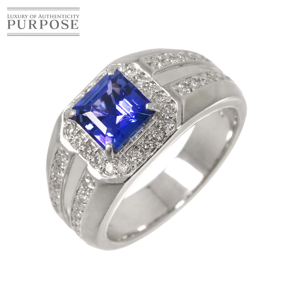リング 10号 ダイヤ 1.77ct ブラックダイヤ 1.08ct K18 WG ホワイト