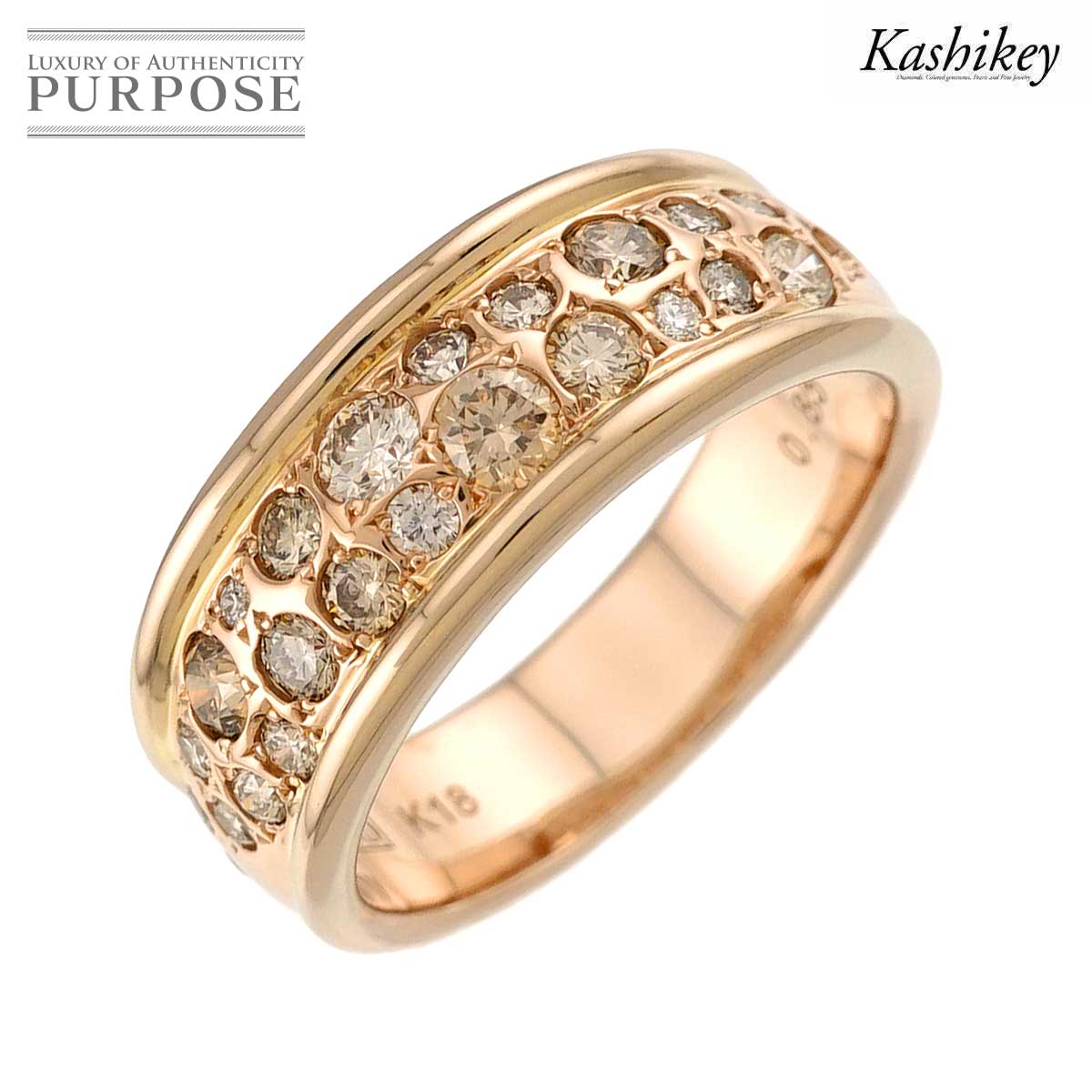 KASHIKEY メランジェ 16号 リング ブラウン ダイヤ 0.85ct K18 PG ピンクゴールド 750 Diamond Ring カシケイ 柏圭 90321971