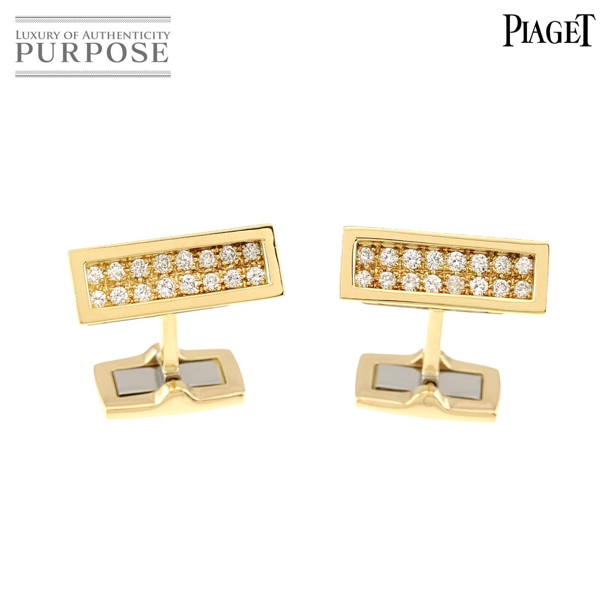 PIAGET ダイヤ カフス K18 YG イエローゴールド 750 Cuff Links ピアジェ 90325885