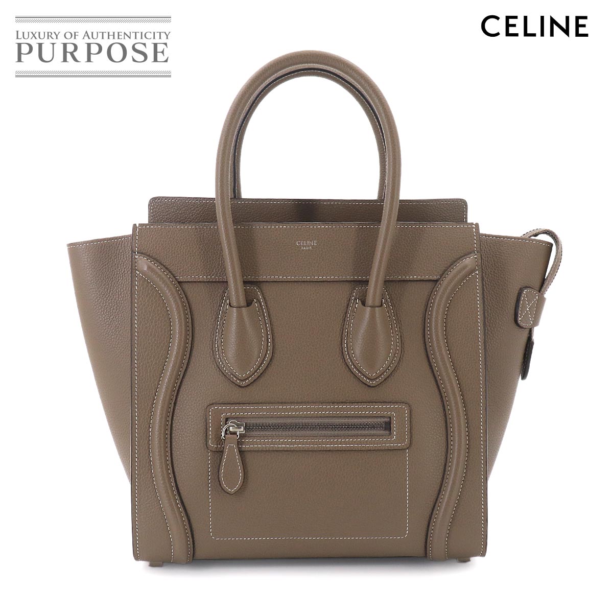 CELINE ラゲージ マイクロショッパー ハンド バッグ レザー スリ 189793 Luggage Micro Shopper セリーヌ 90327047