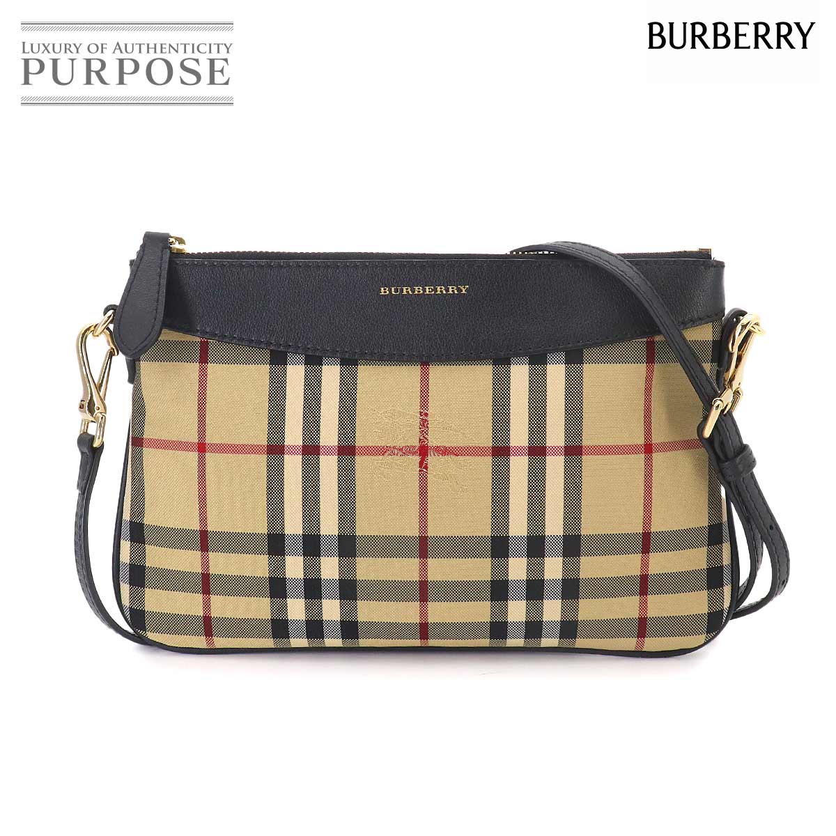 BURBERRY ノバチェック ハンド バッグ キャンバス レザー ベージュ