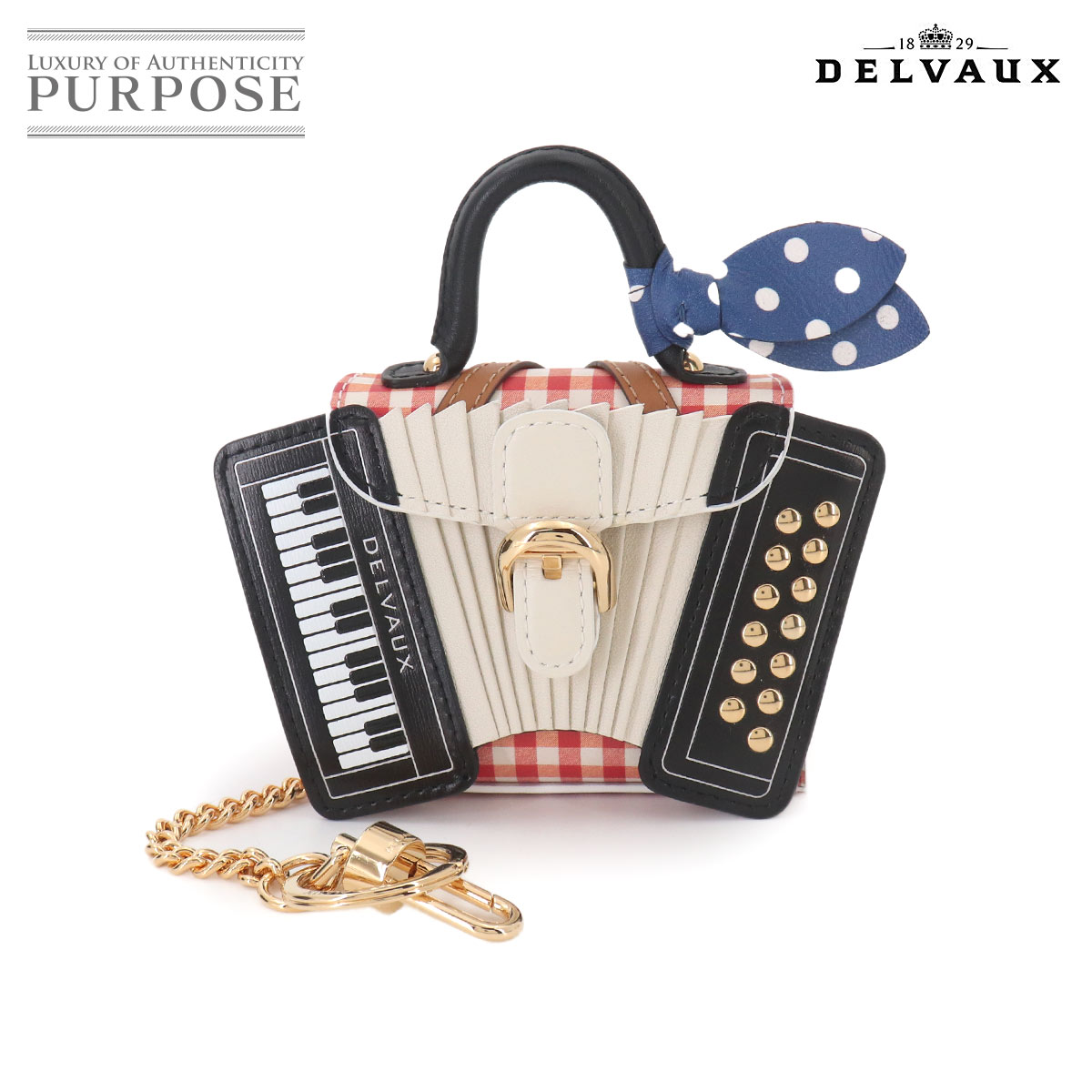 DELVAUX ブリヨン バッグ チャーム ミニアチュール ヨーロッパ アコーディオン レザー ホワイト ブラック マルチカラー Brillant Bag Charm デルヴォー 90329066