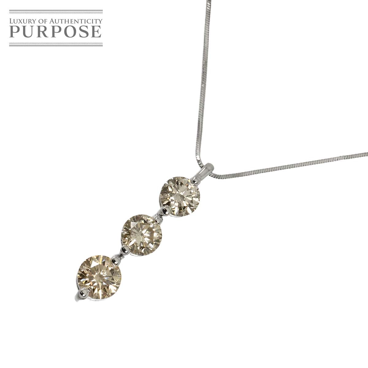 4°C ダイヤモンド ネックレス ダイヤ 4.00ct ネックレス 68cm K18 PG ピンクゴールド 750 【鑑別書
