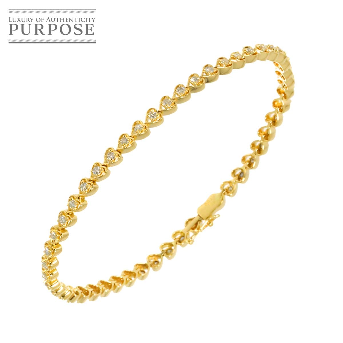 ダイヤ 1.00ct ブレスレット 18cm K18 YG イエローゴールド 750 Diamond Bracelet 90329321