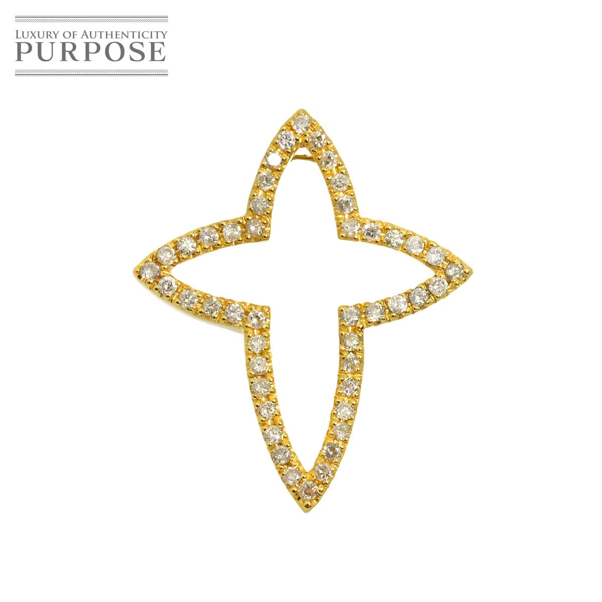 ダイヤ 0.52ct ペンダント トップ K18 YG イエローゴールド 750 Diamond Pendant Top 90329621