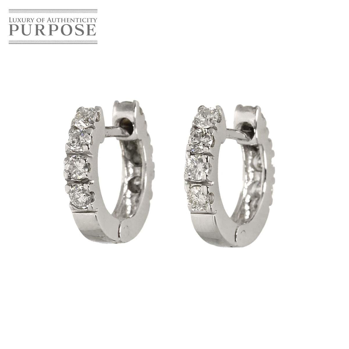 ダイヤ 0.26ct/0.26ct ピアス K18 WG ホワイトゴールド 750 Diamond Earrings Pierced 90330531