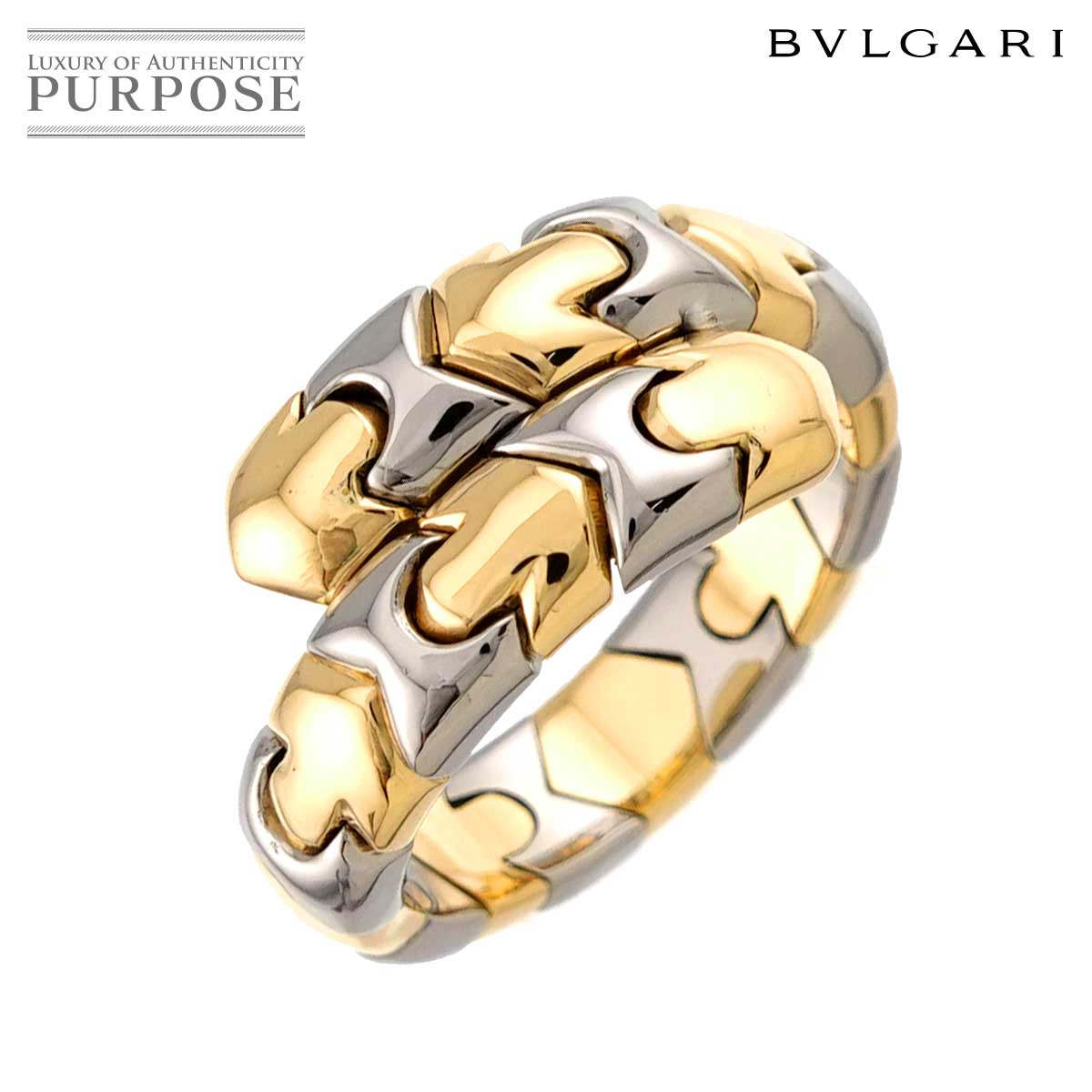 BVLGARI アルベアーレ 12号 リング K18 YG イエローゴールド 750 SS スティール 指輪 Alveare Ring ブルガリ 90328561