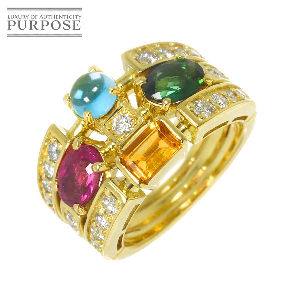 リング 12.5号 マルチストーン 2.81ct Diamond 0.78ct K18 YG イエローゴールド 750 指輪 Multi Stone Ring 90329559