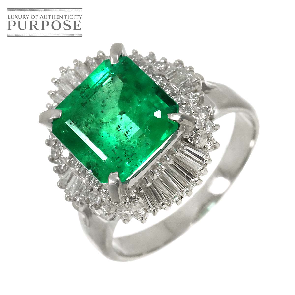 リング 21号 翡翠 6.87ct ダイヤ 1.30ct Pt プラチナ 指輪 【鑑別 リング 21号 翡翠 6.87ct ダイヤ 1.30ct Pt プラチナ 指輪 【鑑別