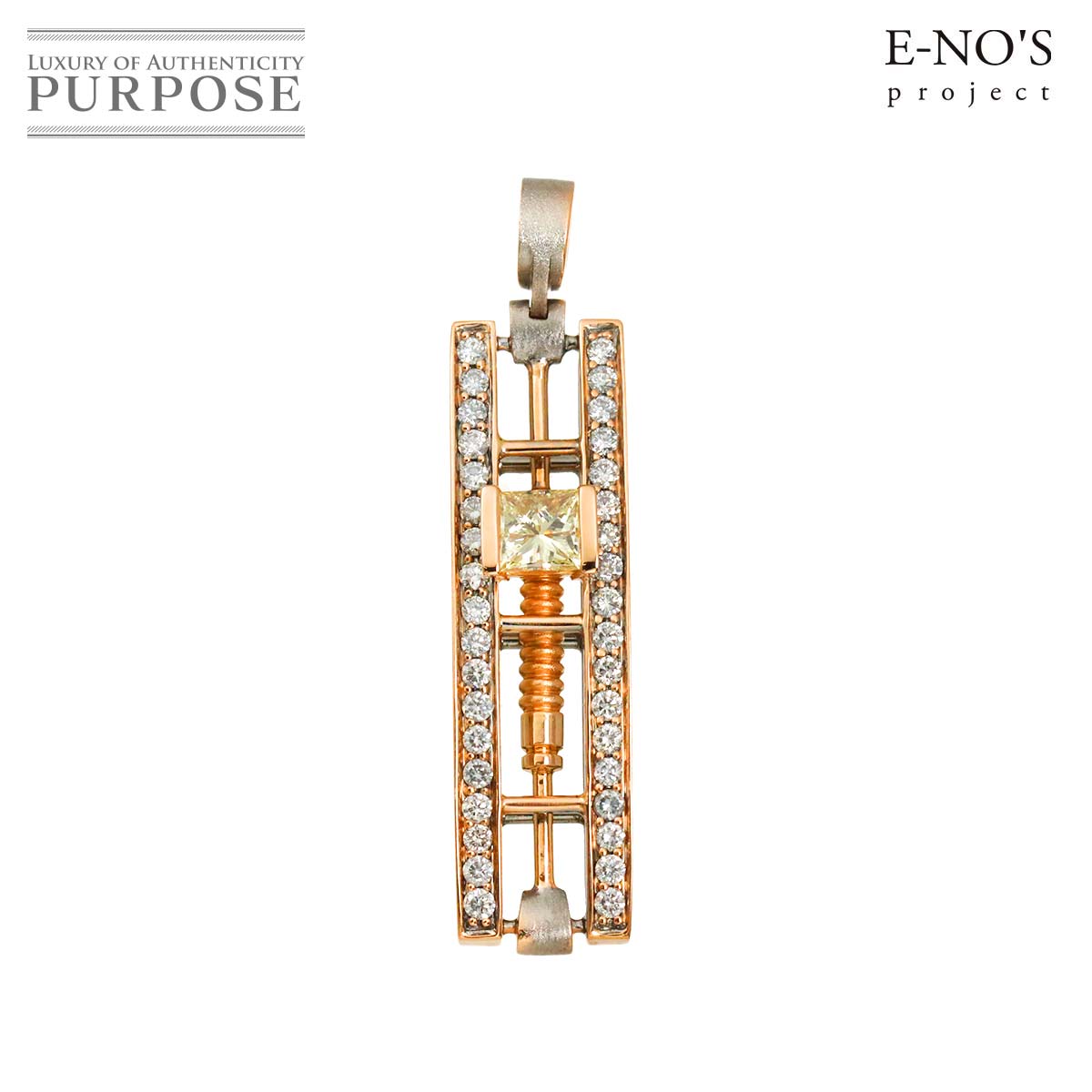 E-NO'S ダイヤ 0.564ct/0.65ct ペンダントトップ K18 PG ピンクゴールド 750 Pendant Top イーノス 90321998