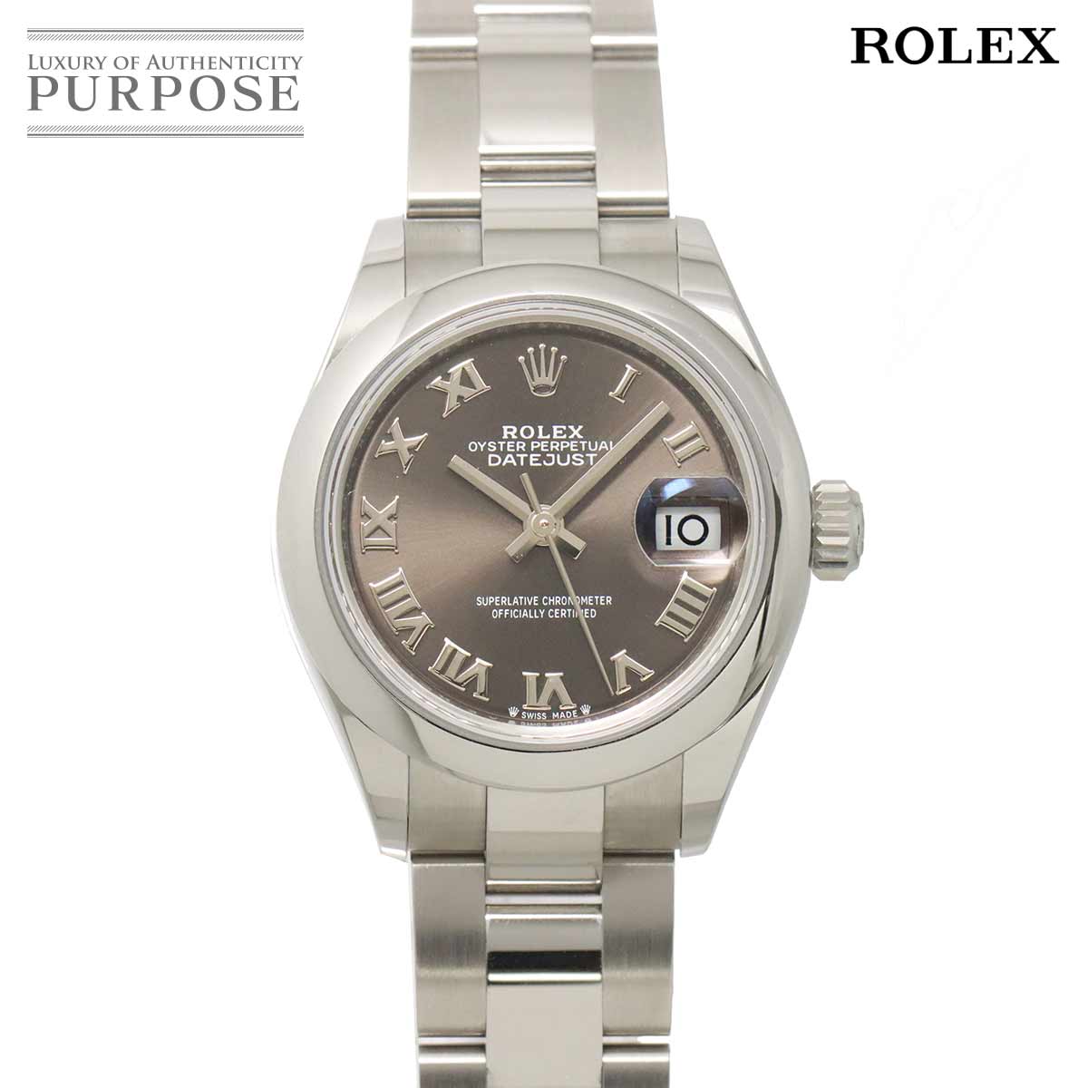 ROLEX デイトジャスト 28 279160 ランダム番 ルーレット レディース 腕時計 ダークグレー 文字盤 オートマ 自動巻き ウォッチ ロレックス 90321428