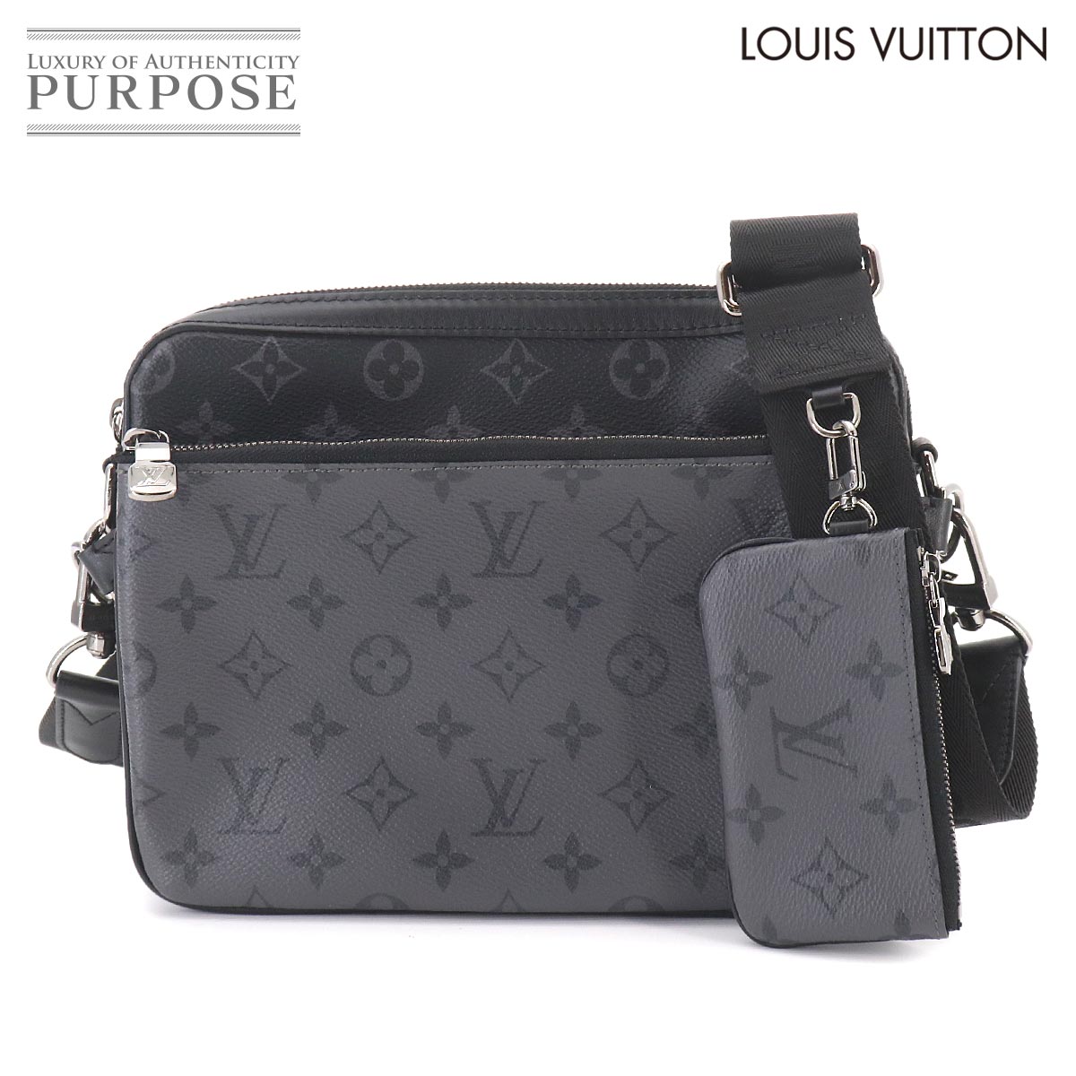 LOUIS VUITTON モノグラム エクリプス リバース トリオ メッセンジャー ショルダー バッグ M69443 RFID Trio Messenger ルイ ヴィトン 90327332