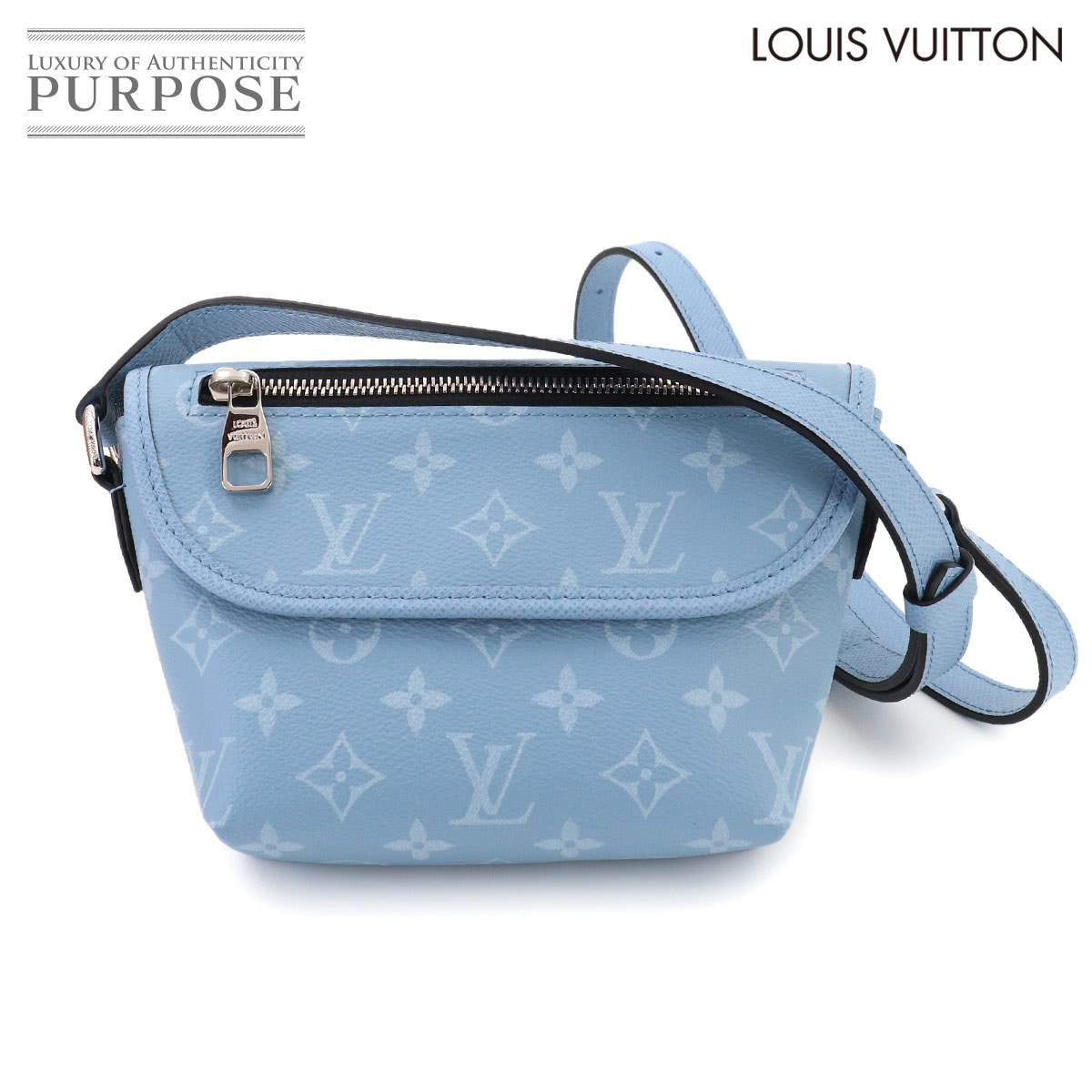 LOUIS VUITTON タイガラマ パルス ウエアラブル ウォレット ショルダー バッグ レザー スカイブルー M14116 RFID Pulse Wearable Wallet ルイ ヴィトン 90329416