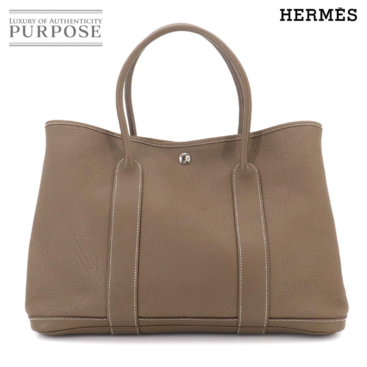 HERMES ガーデンパーティ PM トート バッグ ネゴンダ エトゥープ