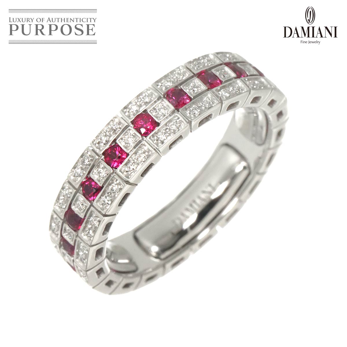 DAMIANI ベルエポック 12.5号 リング ルビー ダイヤ K18 WG ホワイトゴールド 750 指輪 Belle Epoque Ring ダミアーニ 90320990