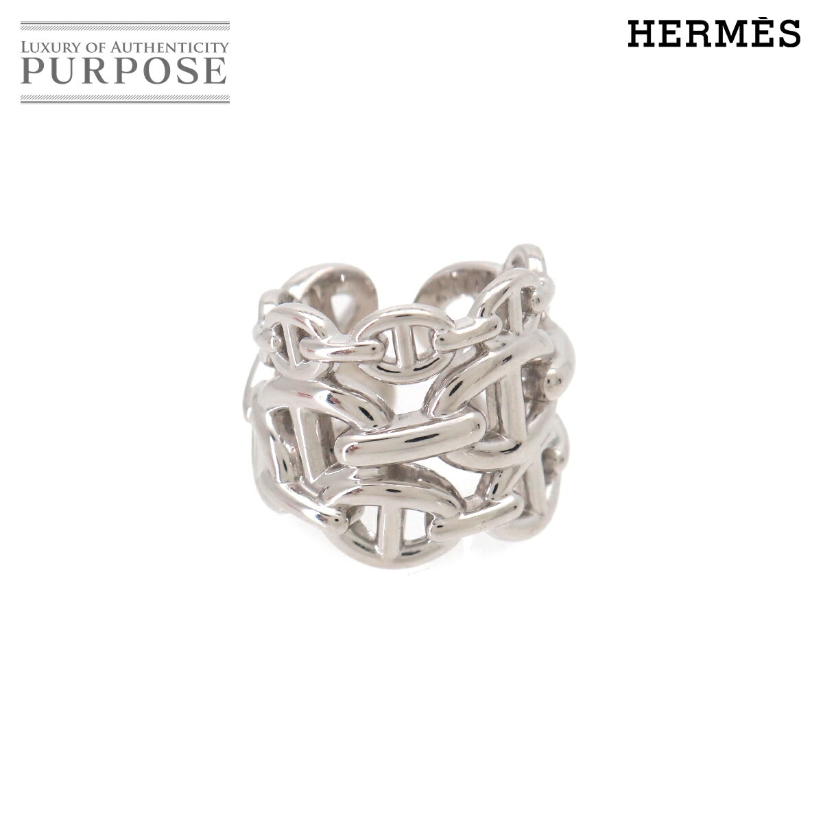 HERMES シェーヌダンクル アンシェネ GM #49 リング SV 925 シルバー 指輪 Chaine dancre Ring エルメス 90325574