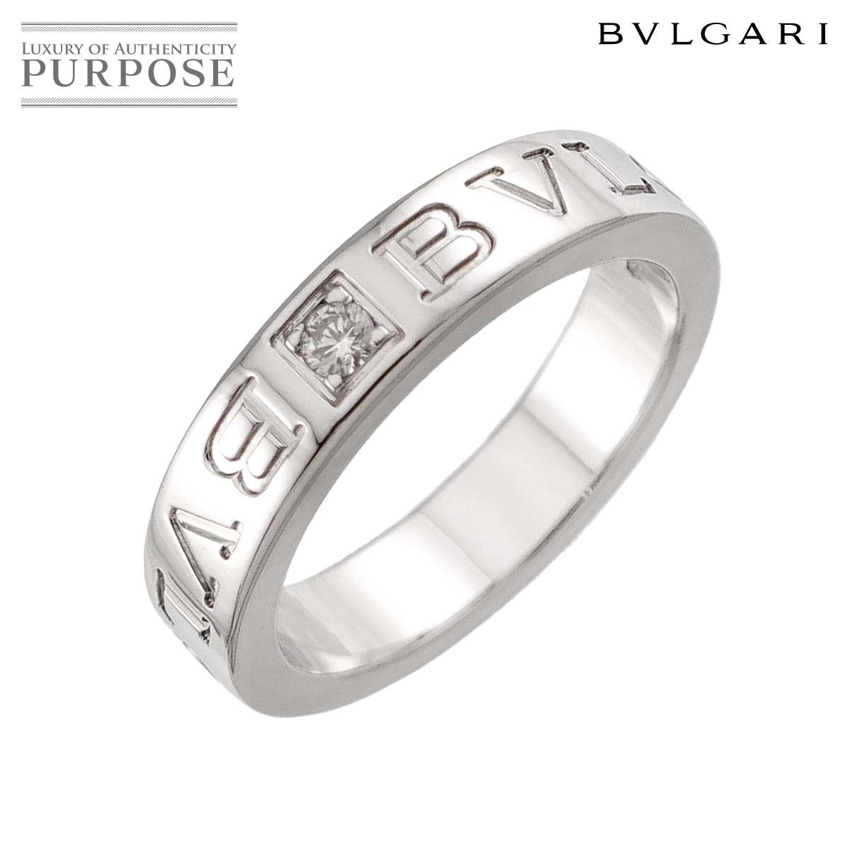 BVLGARI ビーゼロワン エッセンシャル 8.5号 リング ダイヤ K18 WG ホワイトゴールド 750 指輪 B-ZERO1 Element Ring ブルガリ 90328150