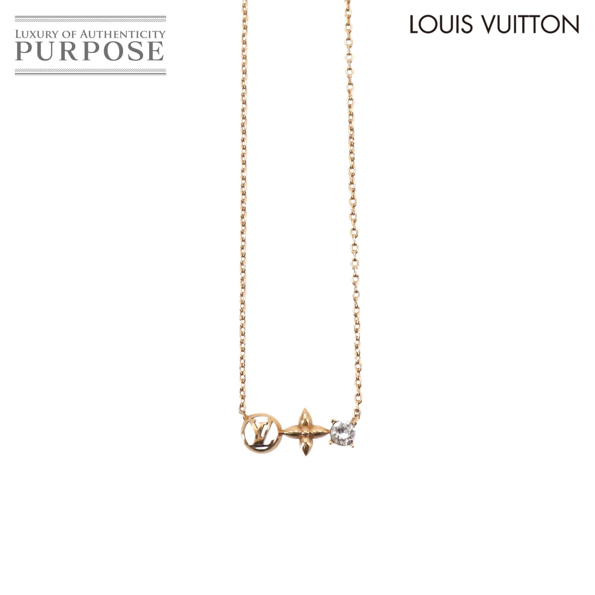 LOUIS VUITTON ネックレス プティ ルイ ゴールド ラインストーン M00368 Petit Louis Necklace ルイ ヴィトン 90329048