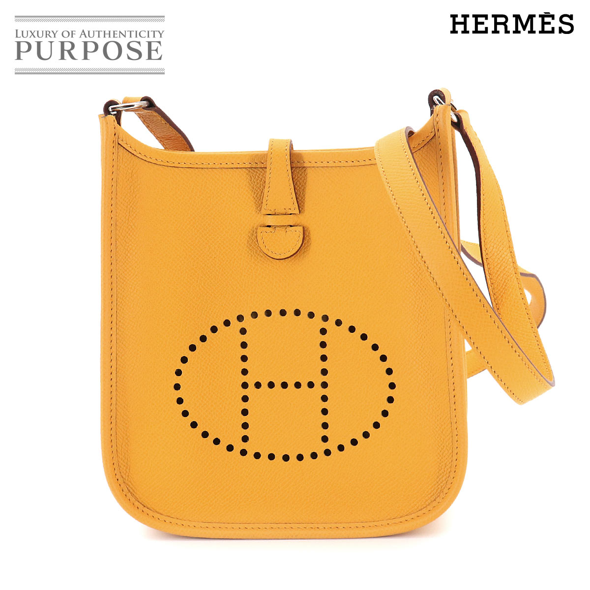 HERMES エブリン TPM ショルダー バッグ エプソン ソレイユ □M刻印 シルバー 金具 Evelyne TPM エルメス 90330932