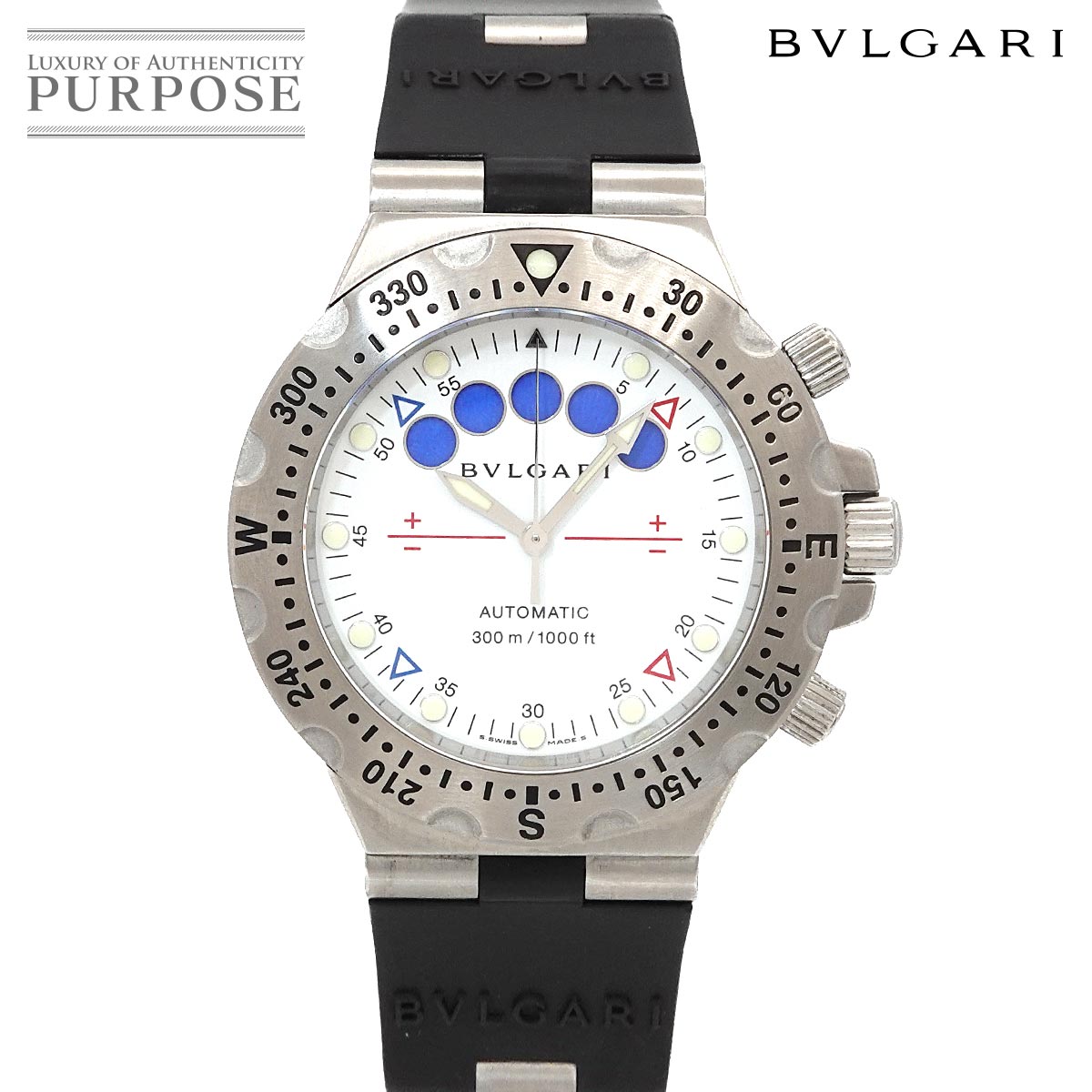 BVLGARI ディアゴノ スクーバ レガッタ クロノグラフ CD40SRE メンズ 腕時計 ホワイト オートマ 自動巻き ウォッチ Diagono ブルガリ 90332092
