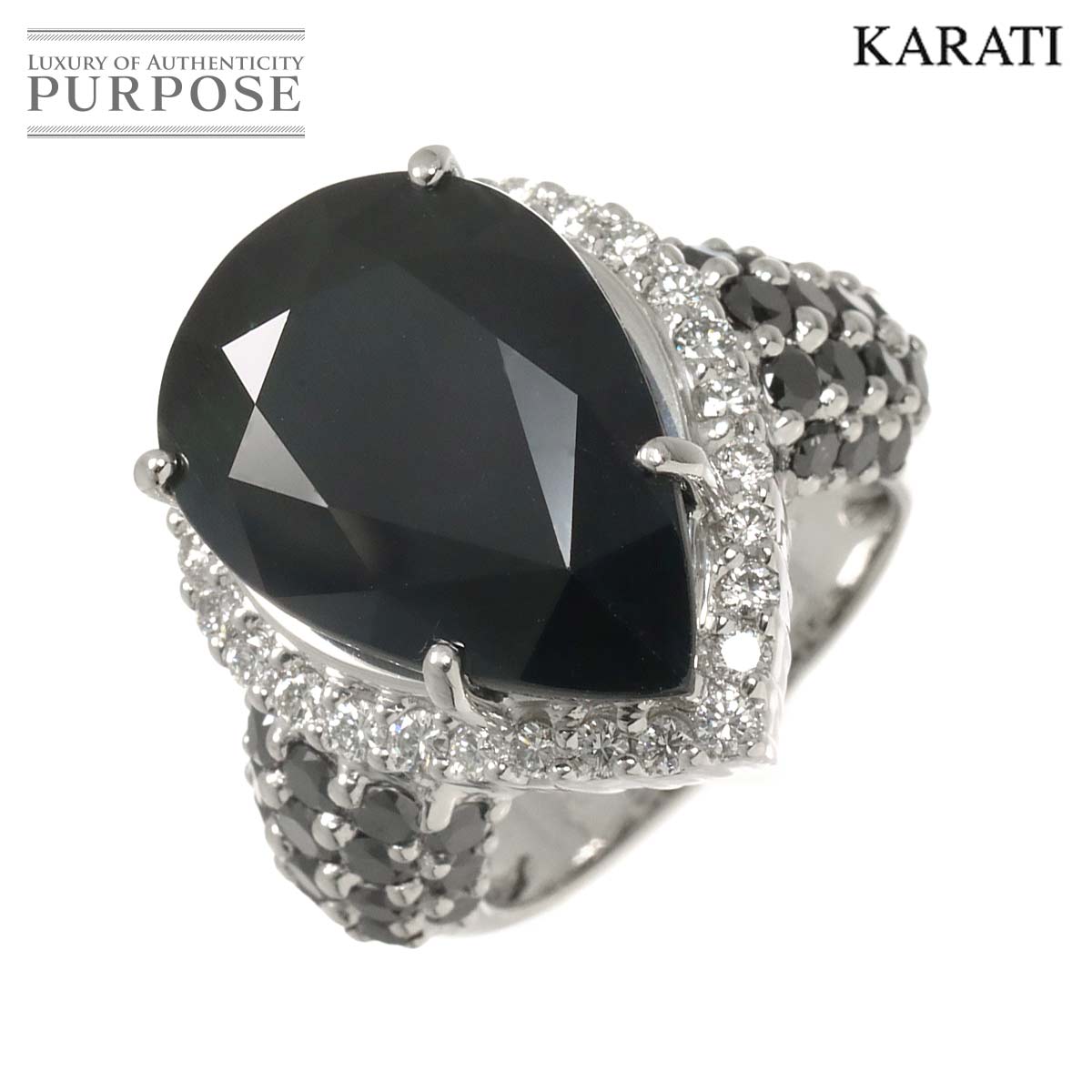 KARATI 14.5号 リング サファイヤ 22.50ct ダイヤ 1.73ct/0.68ct K18 WG ホワイトゴールド 750 指輪 Ring カラッチ 90319194