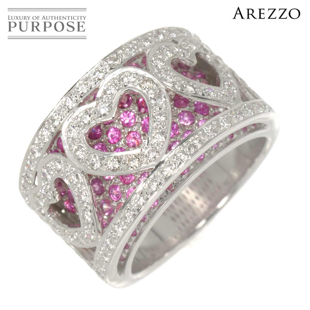 AREZZO 12.5号 リング サファイヤ 1.39ct ダイヤ 0.79ct K18 WG ホワイトゴールド 750 指輪 Sapphire Ring アレッツォ 90323352