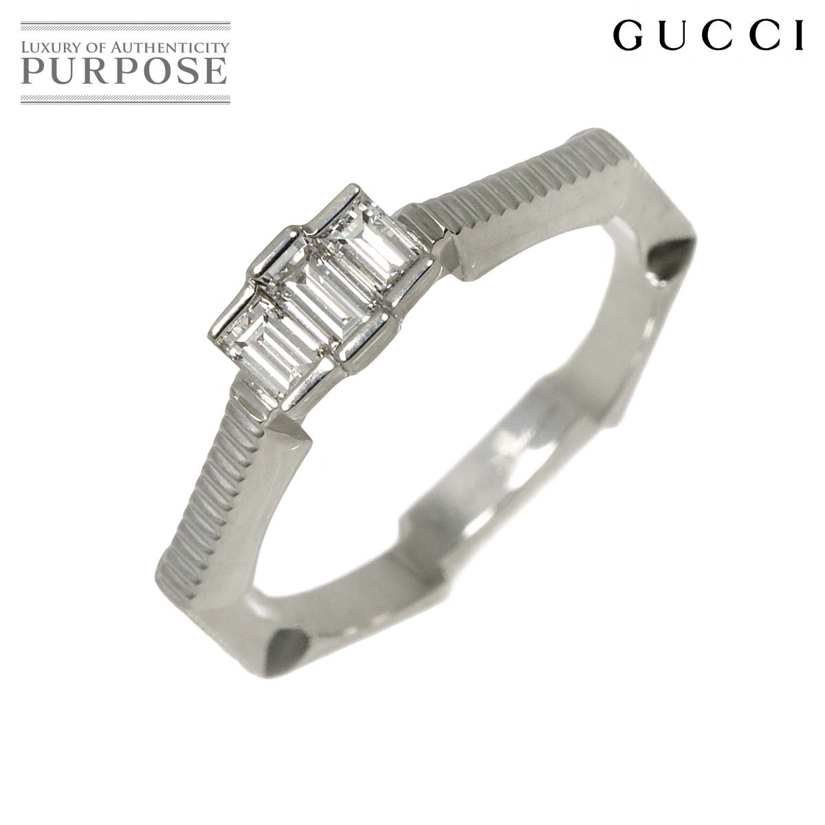 GUCCI リンクトゥ ラブ 8.5号 ダイヤ リング K18 WG ホワイトゴールド 750 指輪 Link to Love Ring グッチ 90323419
