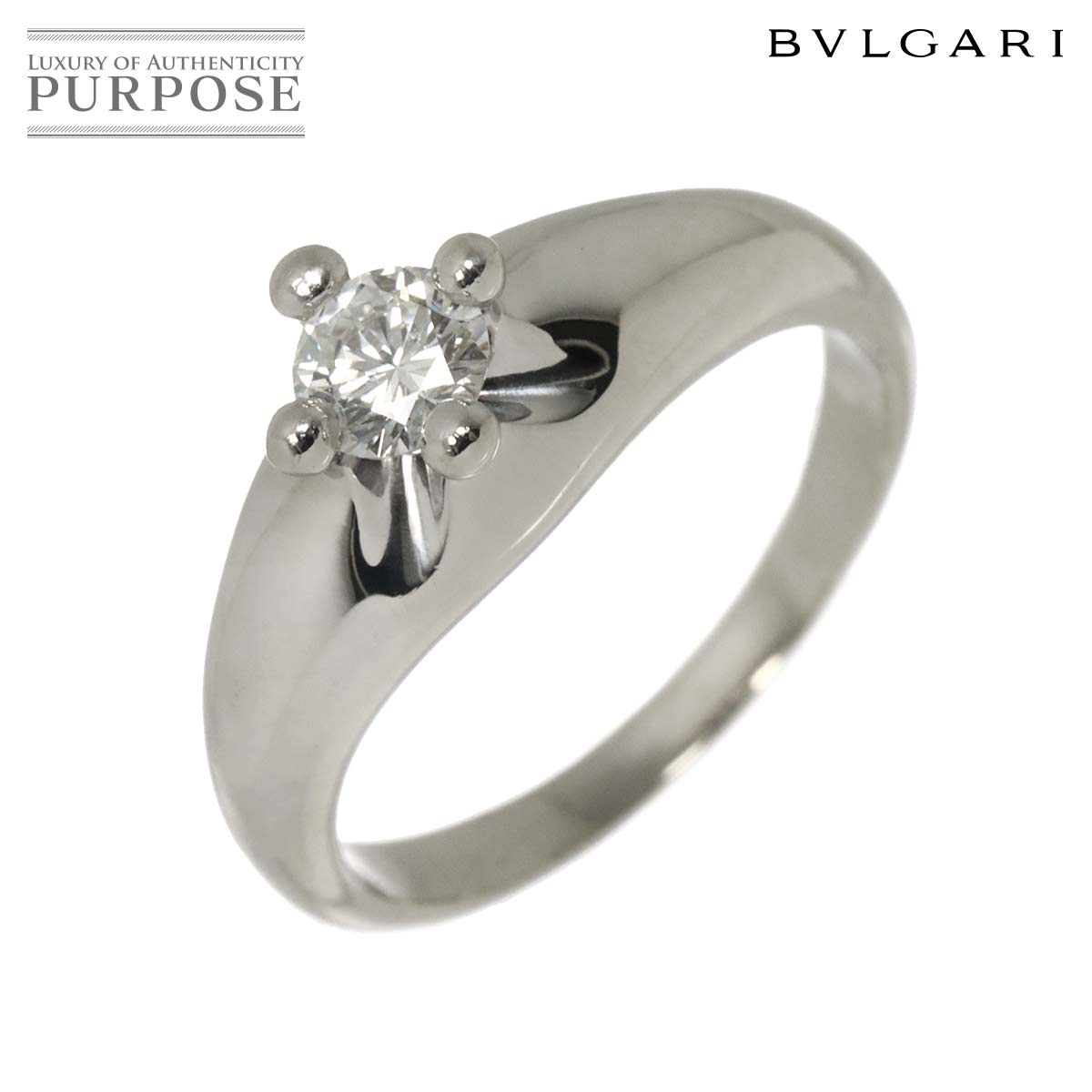 BVLGARI コロナ ダイヤ 0.31ct F/VVS1 10号 リング Pt プラチナ 指輪 Corona Ring 【鑑定書付き】 ブルガリ 90324476