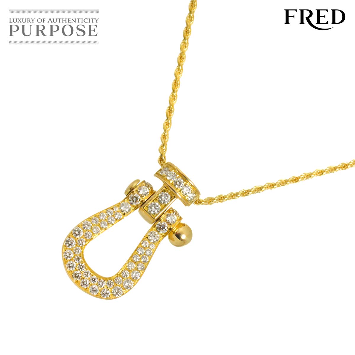 FRED フォース10 ダイヤ ネックレス ラージ 50cm K18 YG イエローゴールド 750 Force10 Necklace フレッド 90327980