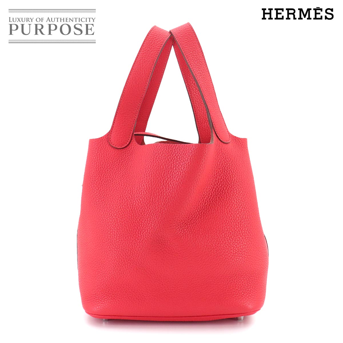 HERMES ピコタンロック MM ハンド バッグ トリヨンクレマンス ルージュピヴォワンヌ □R刻印 Picotin Lock MM エルメス 90331011