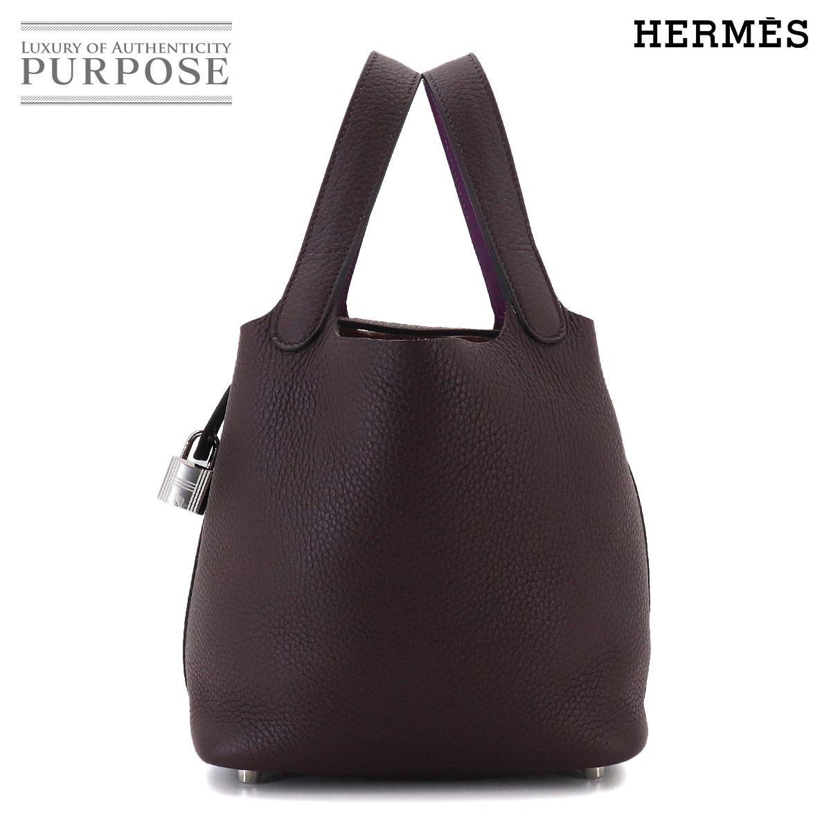 HERMES シュルメール PM ピアス バッファローホーン ゴールド ブラウン